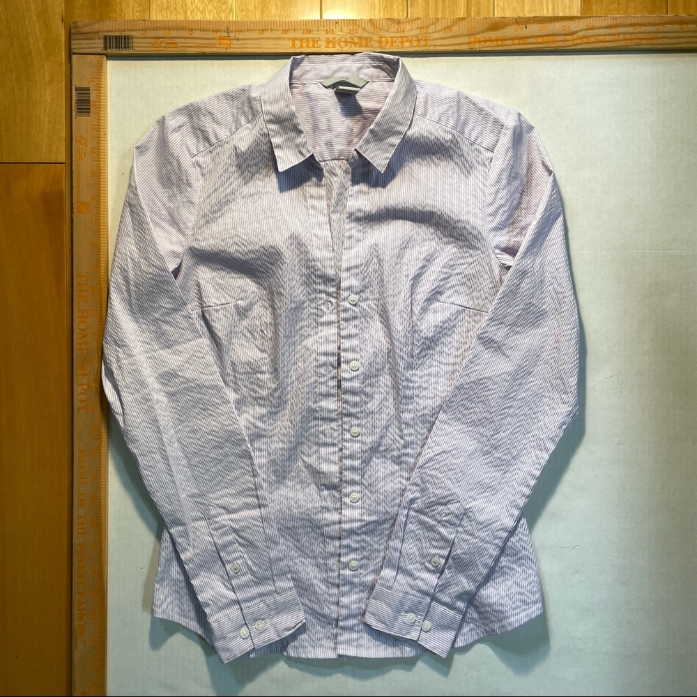 Lavender/White Striped Button Down Shirt